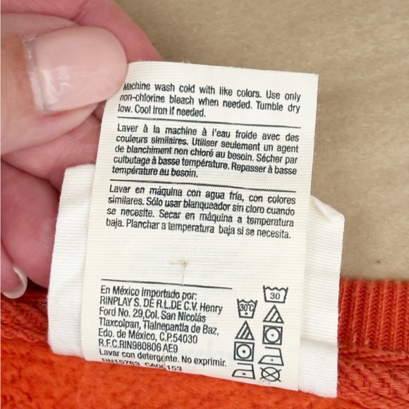 Champion Reverse Weave Unisex Crewneck Sweatshirt Orange 90s Vintage Large - Picture 10 of 11
